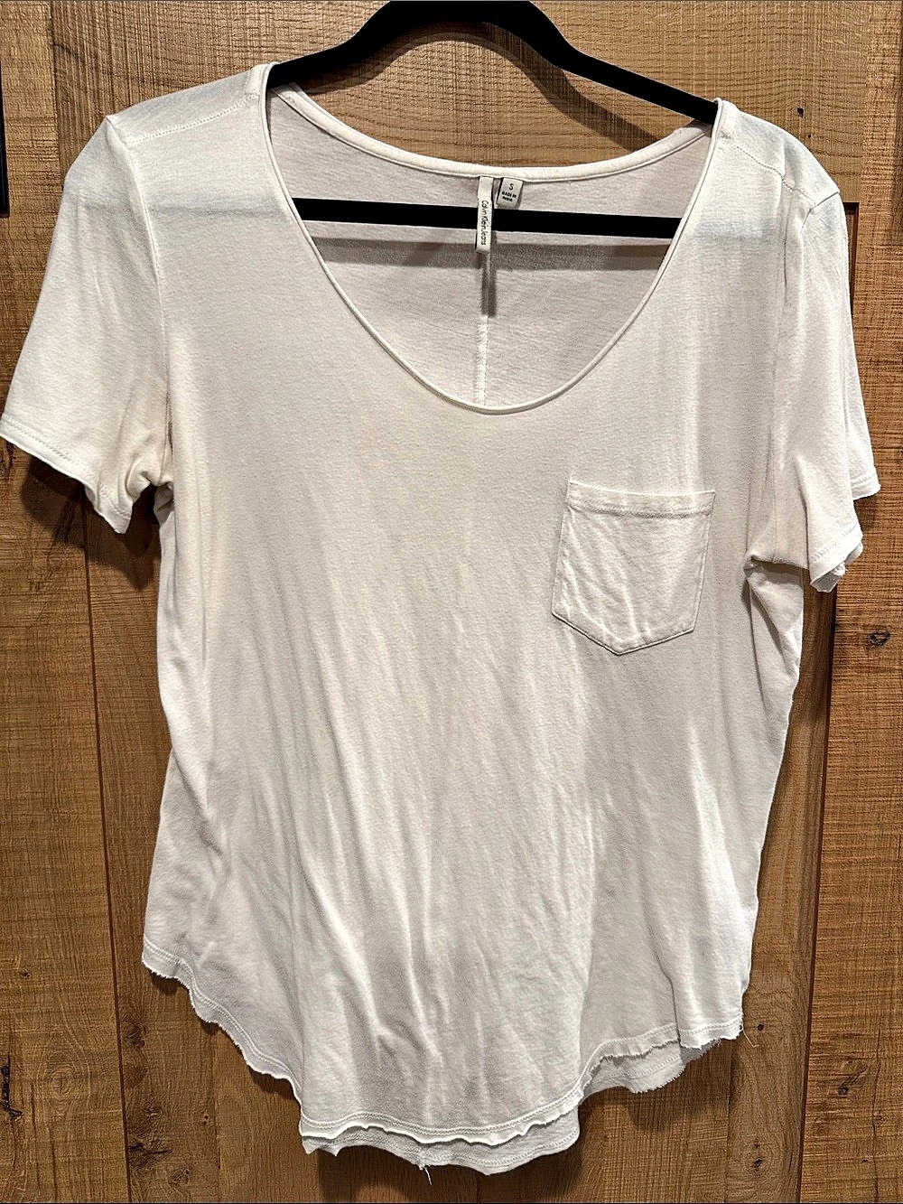 Calvin Klein Jeans Short Sleeve Pocket Tee in White